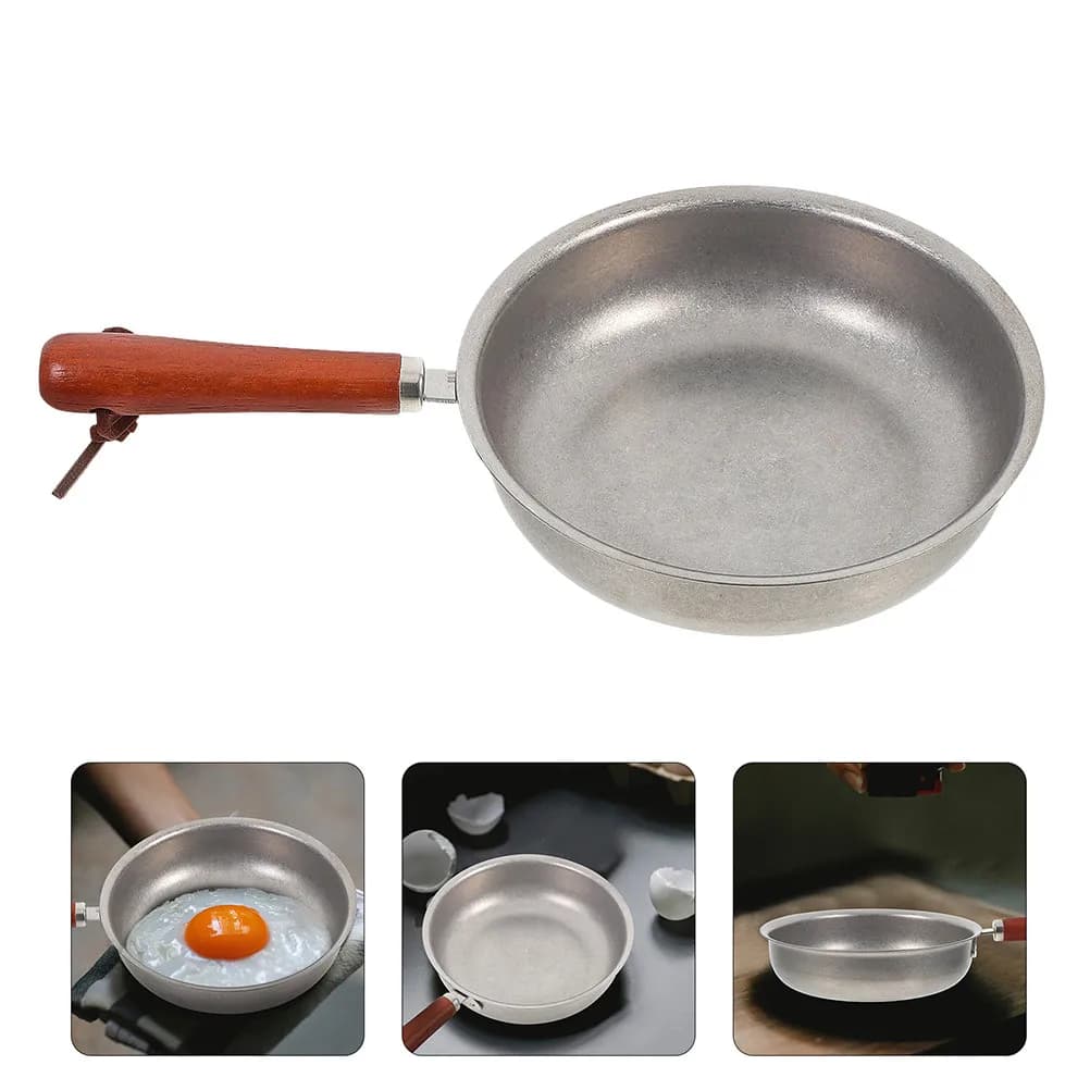 Mini Pentola in Acciaio Inox, Piccola Padella per Olio con Manico Spesso, Padella per Uova, Pentola per Sciogliere il Burro, Utensile da Cucina Multifunzionale