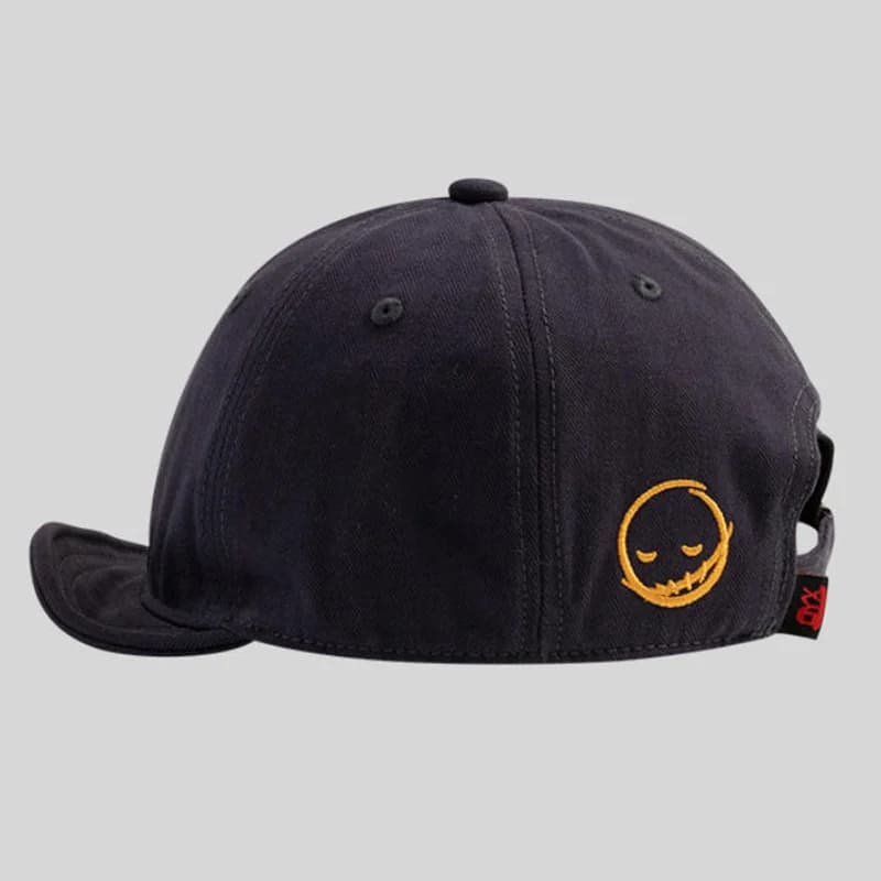 Cappellino da Baseball Sportivo Regolabile a Tesa Corta con Simpatico Sorriso Personalizzato, Cappello a Becco d'Anatra Morbido per Uso Casual