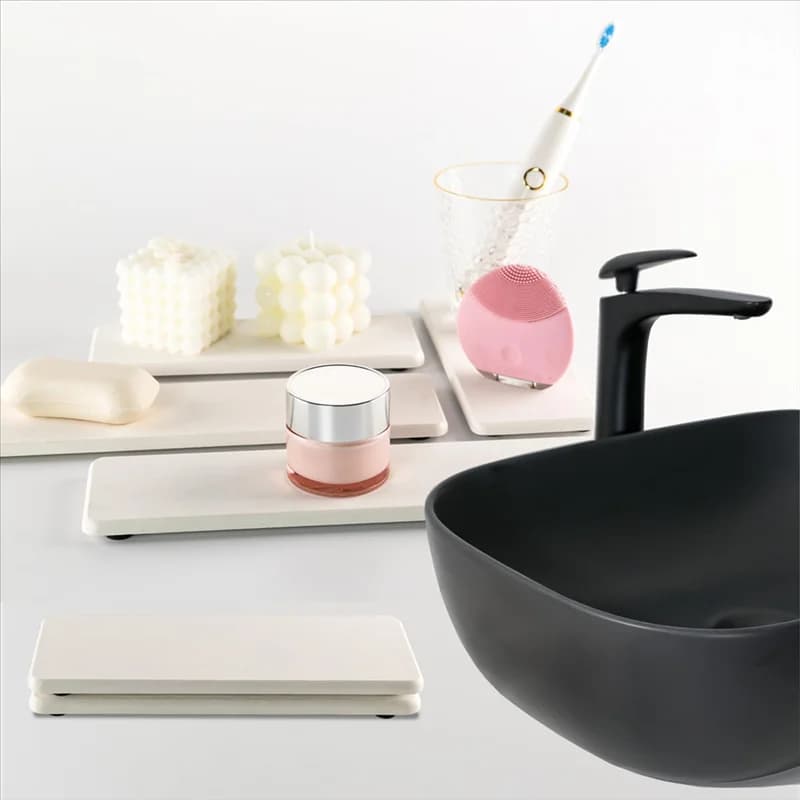 Vassoi per lavabo da bagno in terra diatomea, portasapone da cucina assorbente per la casa-B51B
