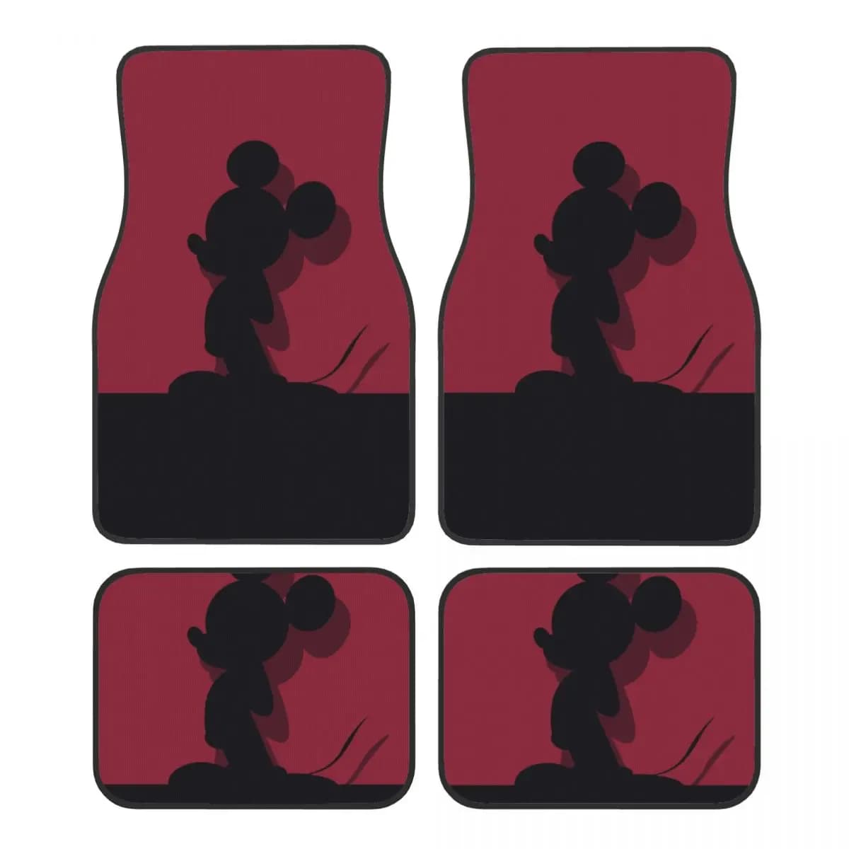 Tappetini per auto universali Topolino Minnie Mouse Set di tappetini per auto durevoli da 4 pezzi con supporto antiscivolo adatto per furgoni SUV