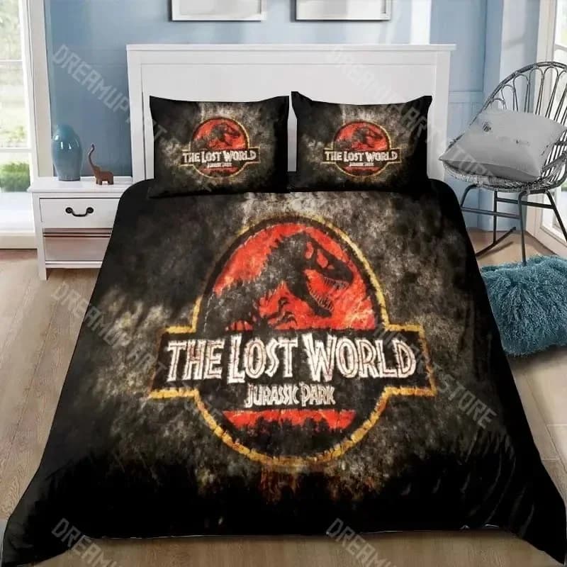 Copripiumino Jurassic Dinosaur Park World 3D Set di biancheria da letto con stampa squisita Letto consolatore Decorazioni per la casa per bambini Ragazze Ragazzi Regalo