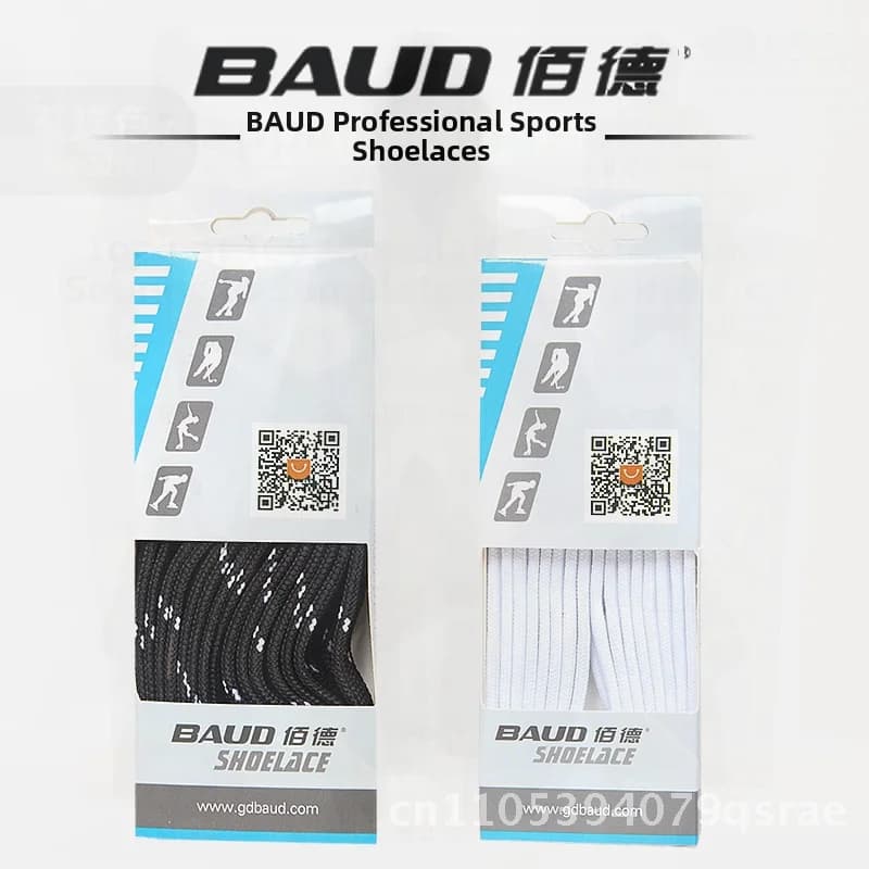 Baide Genuine Skates Lacci speciali per pattinaggio artistico e hockey su ghiaccio Lacci con fantasia in cotone in bianco e nero