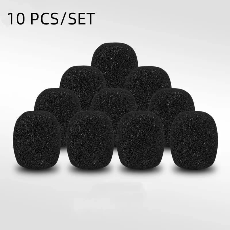 Copertura per microfono con parabrezza, 10 pezzi, 12x10mm, per cuffie da gaming, microfono indossabile, pratico da usare