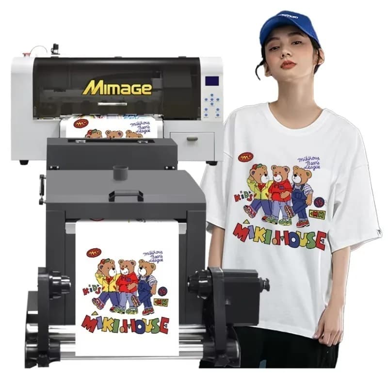 【Bestseller】Stampante DTF Inkjet Mimage con Doppia Testina XP600/i3200 per Stampa su Magliette e Film PET, Macchina da Stampa A3 DTF