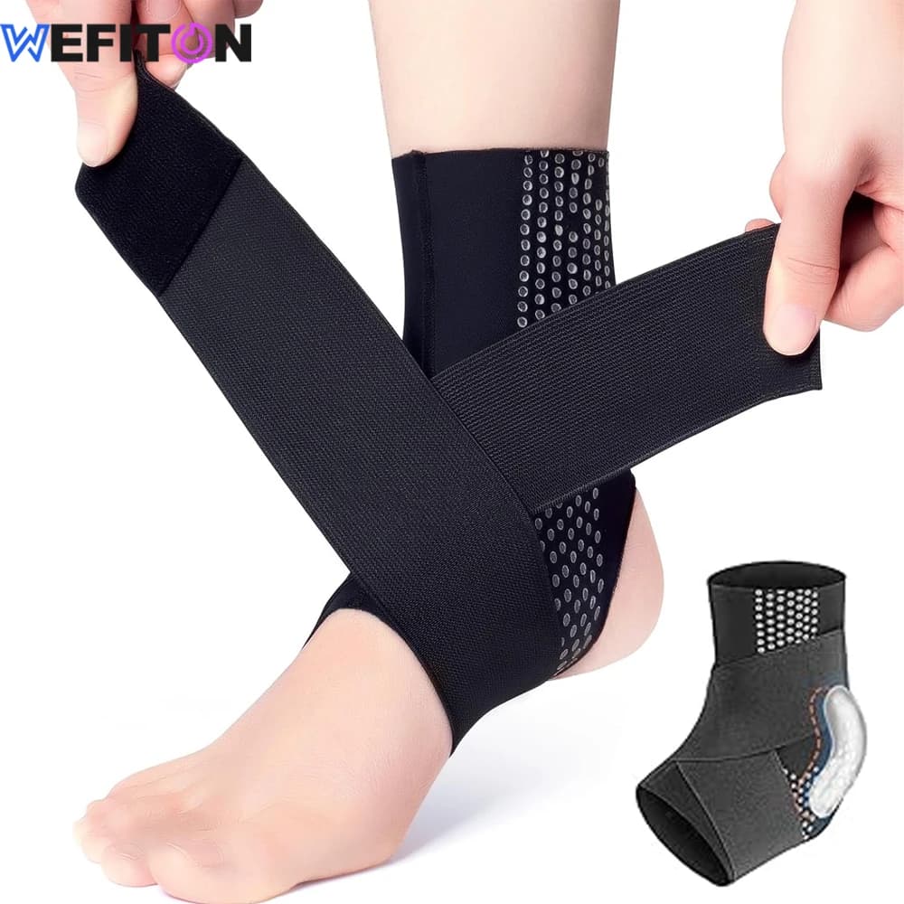 Tutore per caviglia, supporto per caviglie a compressione traspirante regolabile per uomo donna - Legamenti stabilizzanti avvolgenti per caviglie, fascite plantare