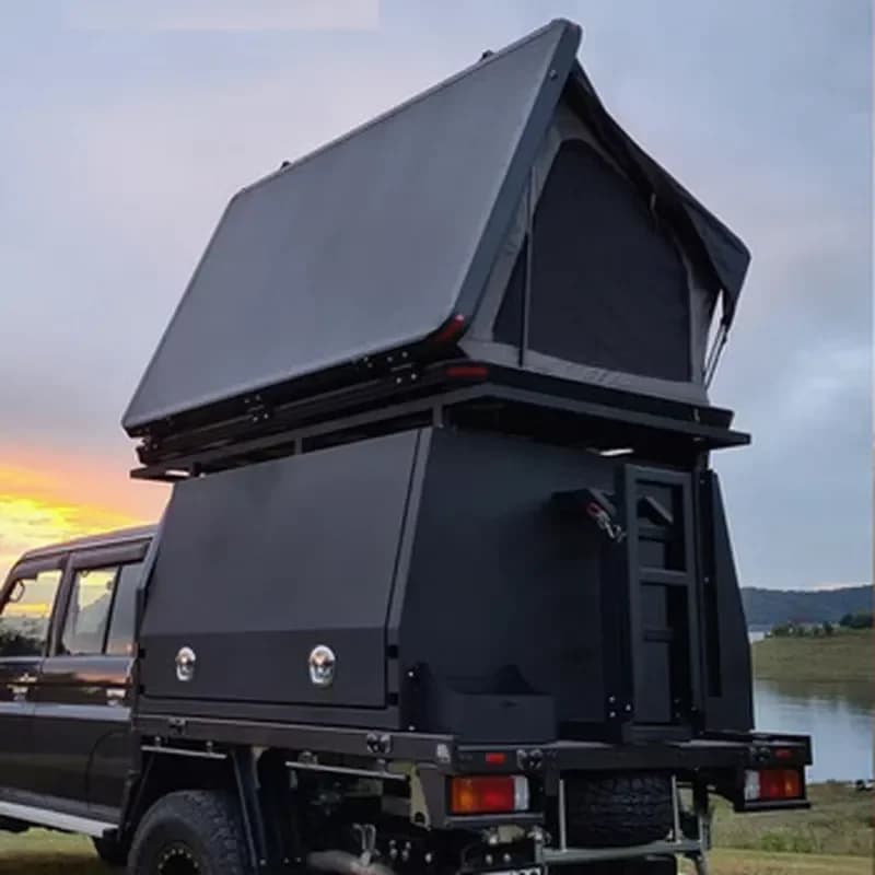 Camping Aluminum Shell Roof Tent Four-Season Waterproof Foldable Portable Off-Road Vehicles Self-Driving Tours Person Oxford
