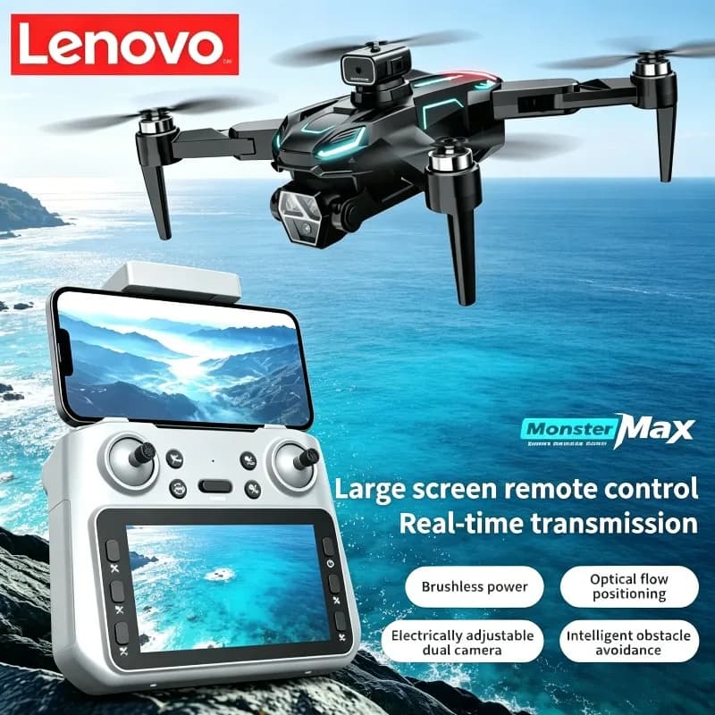 Lenovo M22 Long Endurance Brushless Motor Aerial UAV, Foldable 8K 4.3" Screen Controller, Optical Flow ESC 4K Drone.