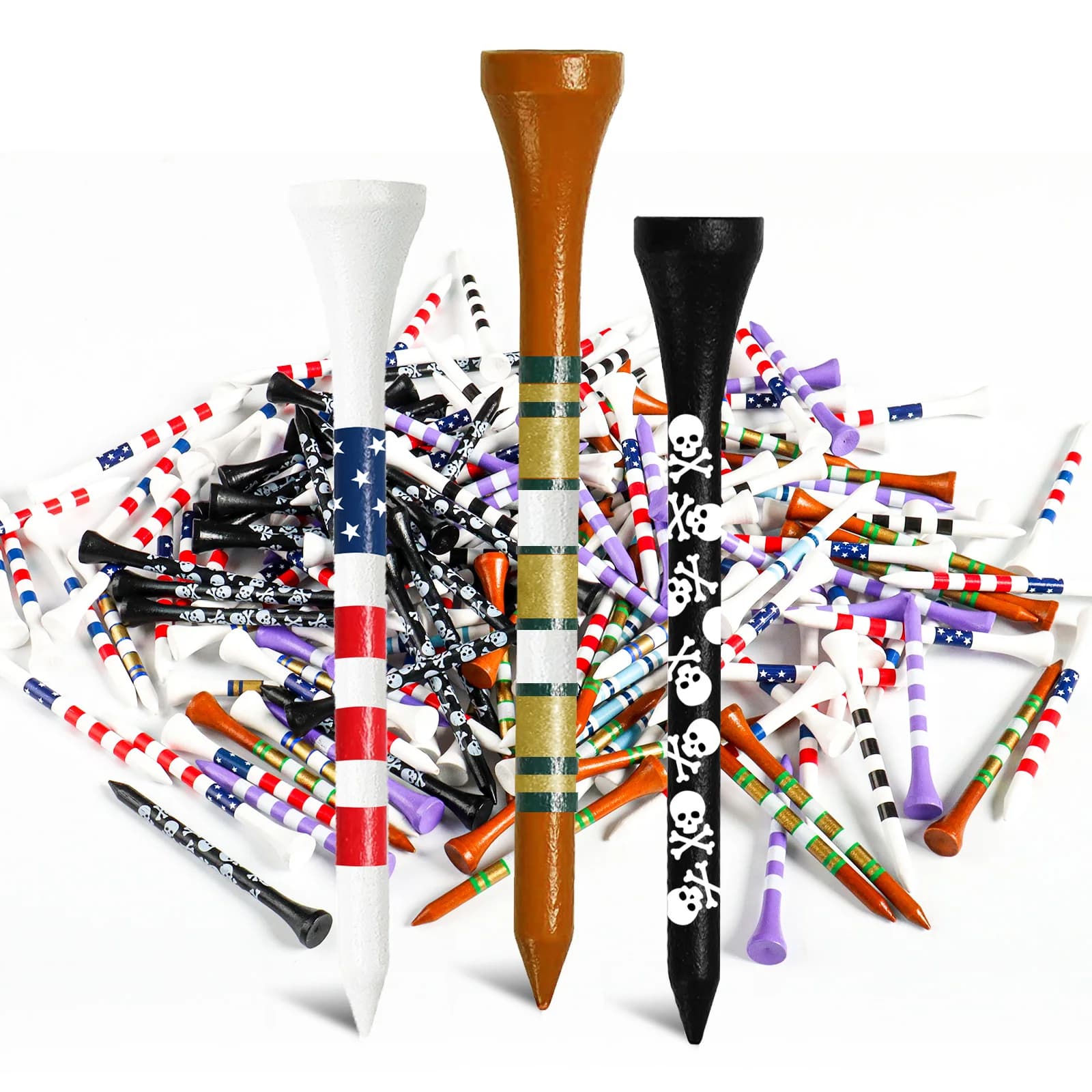 100 pz nuovo ridurre attrito bambù Golf Tees legno lato Spin durevole naturale biodegradabile Dropshipping
