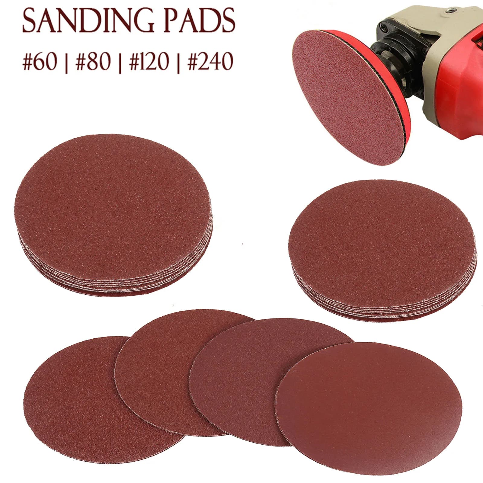 Set di carta abrasiva per auto 5 pollici 60/80/120/240 grana lucidatura carta vetrata strumenti per la lavorazione del legno lucidati in metallo accessori Dremel