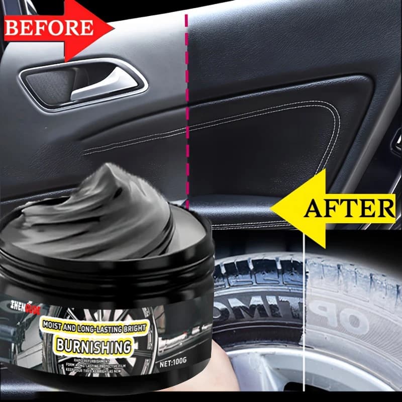 1 Piece 100g Car Plastic Repair Agent Recovery Black Luster Car Interior Leather and Panel Update Wax Coating Car Polishing and Repair Coating Cleaning Rejuvenation Repair Wax