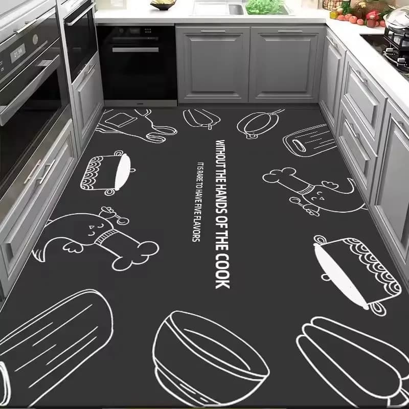 Tappeto da cucina resistente all'olio e antiscivolo Tappeti in pelle PVC Tappetini per porte resistenti allo sporco Tappeti semplici per balcone Tappeto impermeabile per bagno