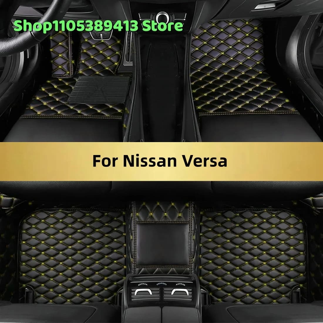 Tappetini per auto personalizzati in similpelle per Nissan Versa 2014 2015 2016 2017 2018 2019 Accessori per tappetini auto Tappeti Auto