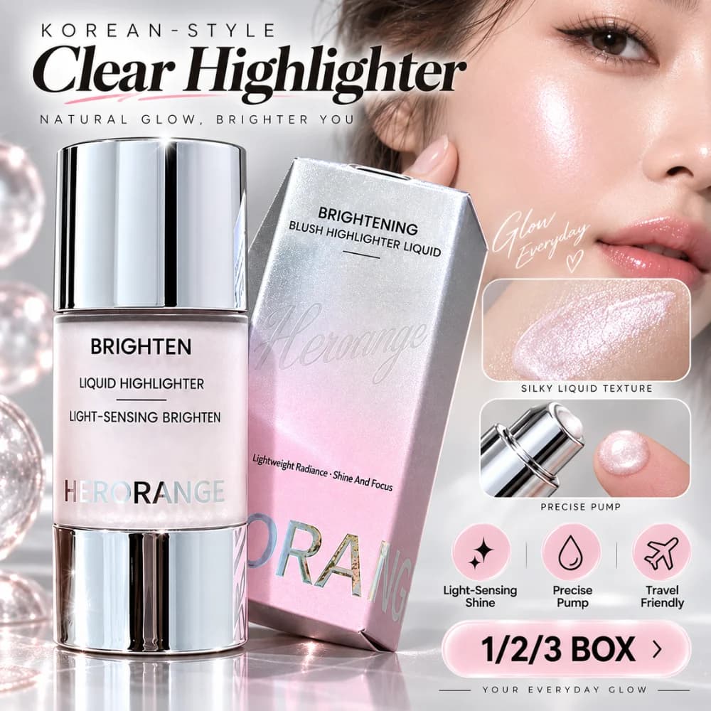 Herorange Liquid Blush Highlighter Dewy Shimmer Cheek Tint Smooth Blend Natural Brightening Korean Face Makeup Cosmetic