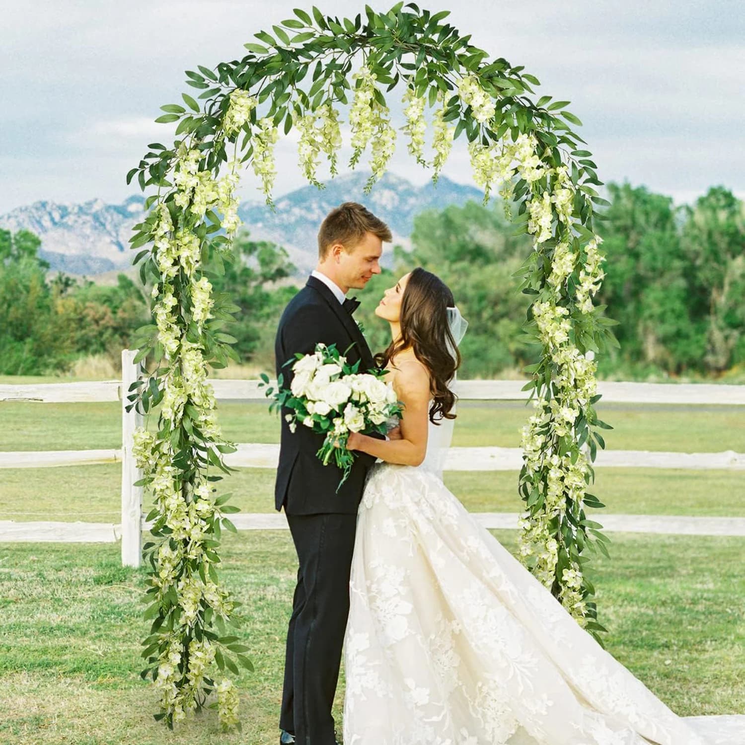 1PC Artificial Flower 2M Hydrangea Leaf Vine Wedding Wreath Fake Plant Wall Home Fall Outdoor Ceremony Gardens Decor Accessories