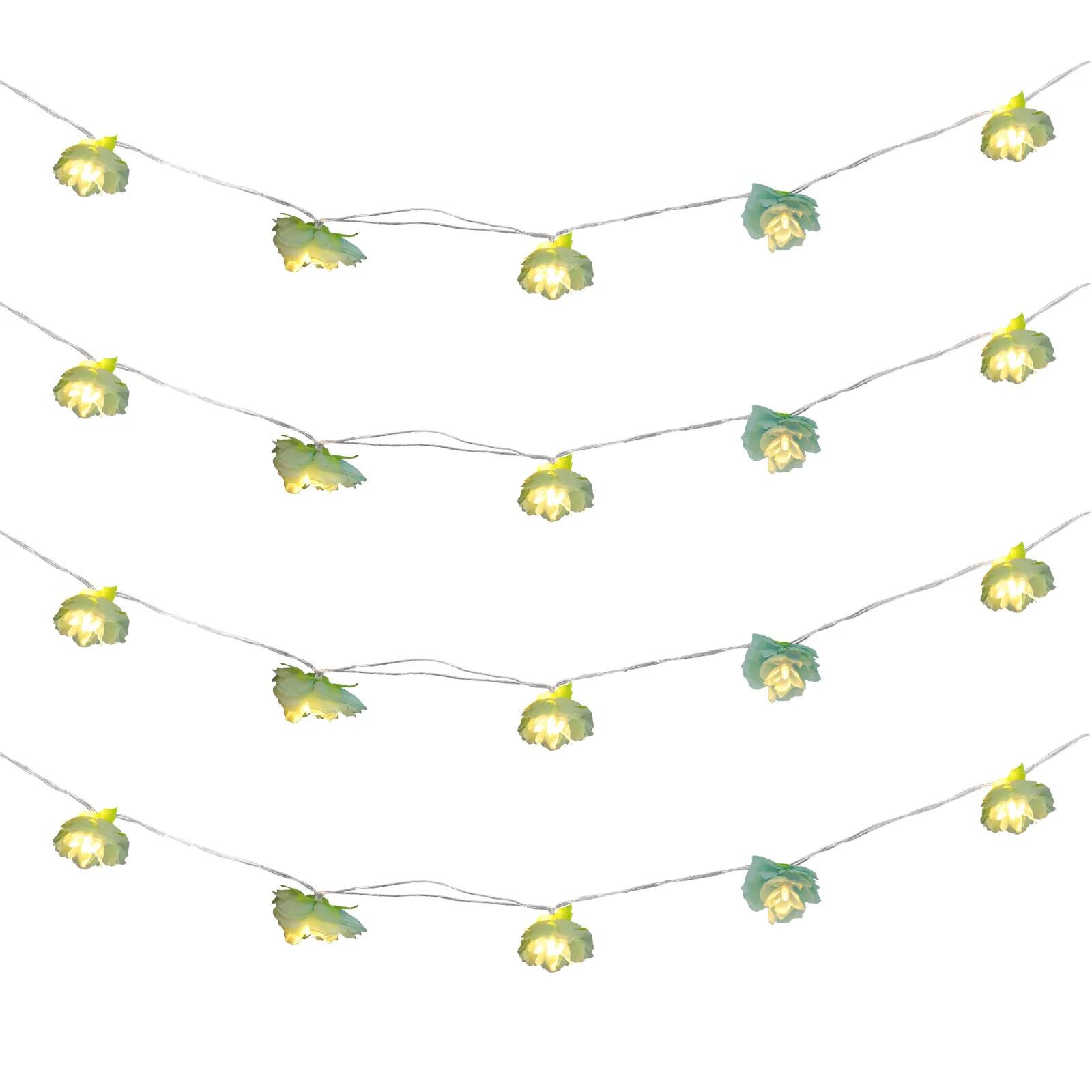 Luci a Stringa Floreali 20 LED a Batteria, Luce Calda Bianca con Design Floreale Romantico per Interni ed Esterni, Casa e Festività