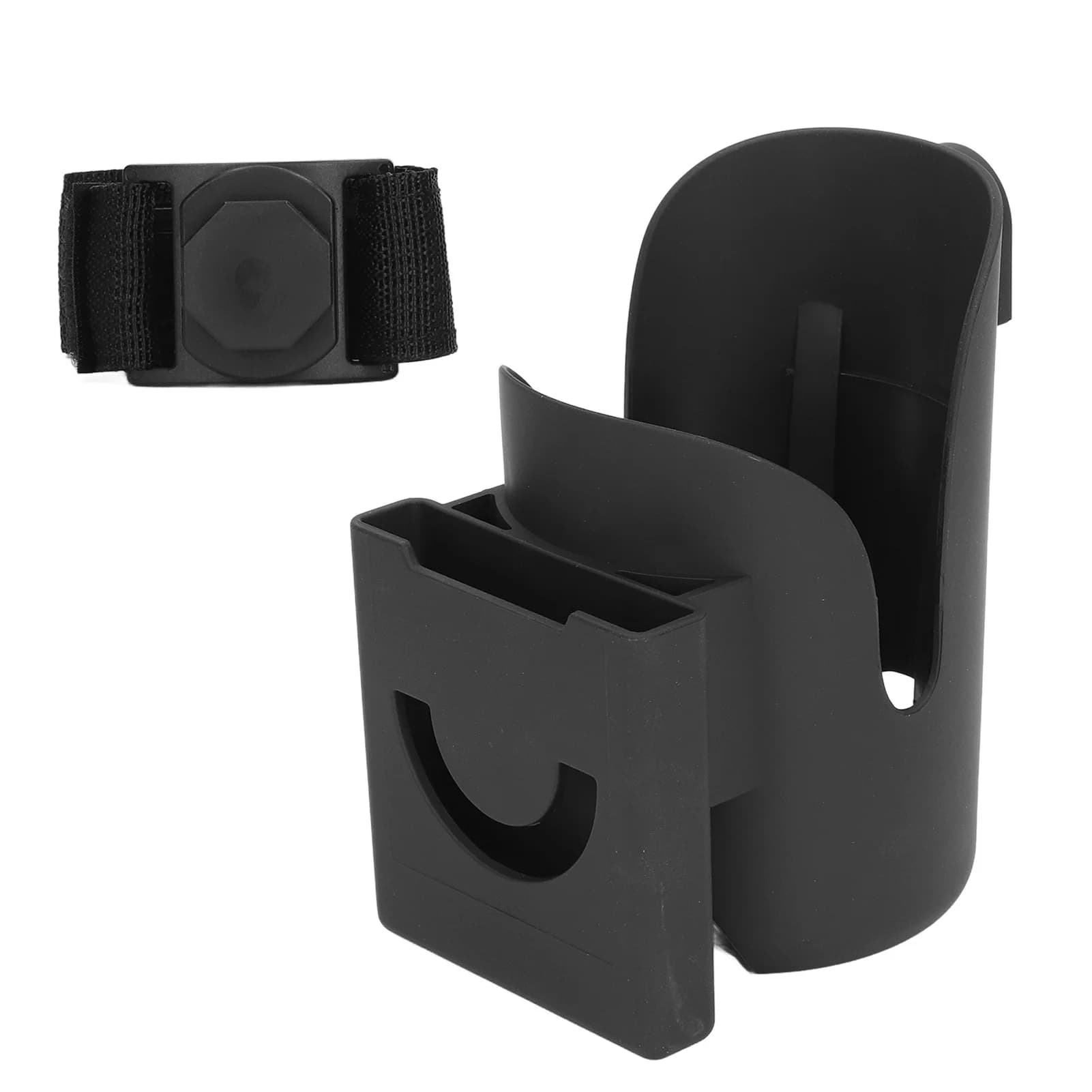 Universal Stroller Cup Holder Plastic Adjustable Baby Carriage Bottle Holder with Phone Slot