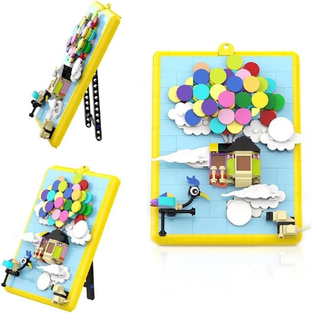 Kevin Bird Up Balloon House Building Blocks, Art Flying House Building Kit, Display Home Decor Wall Art, regalo di natale