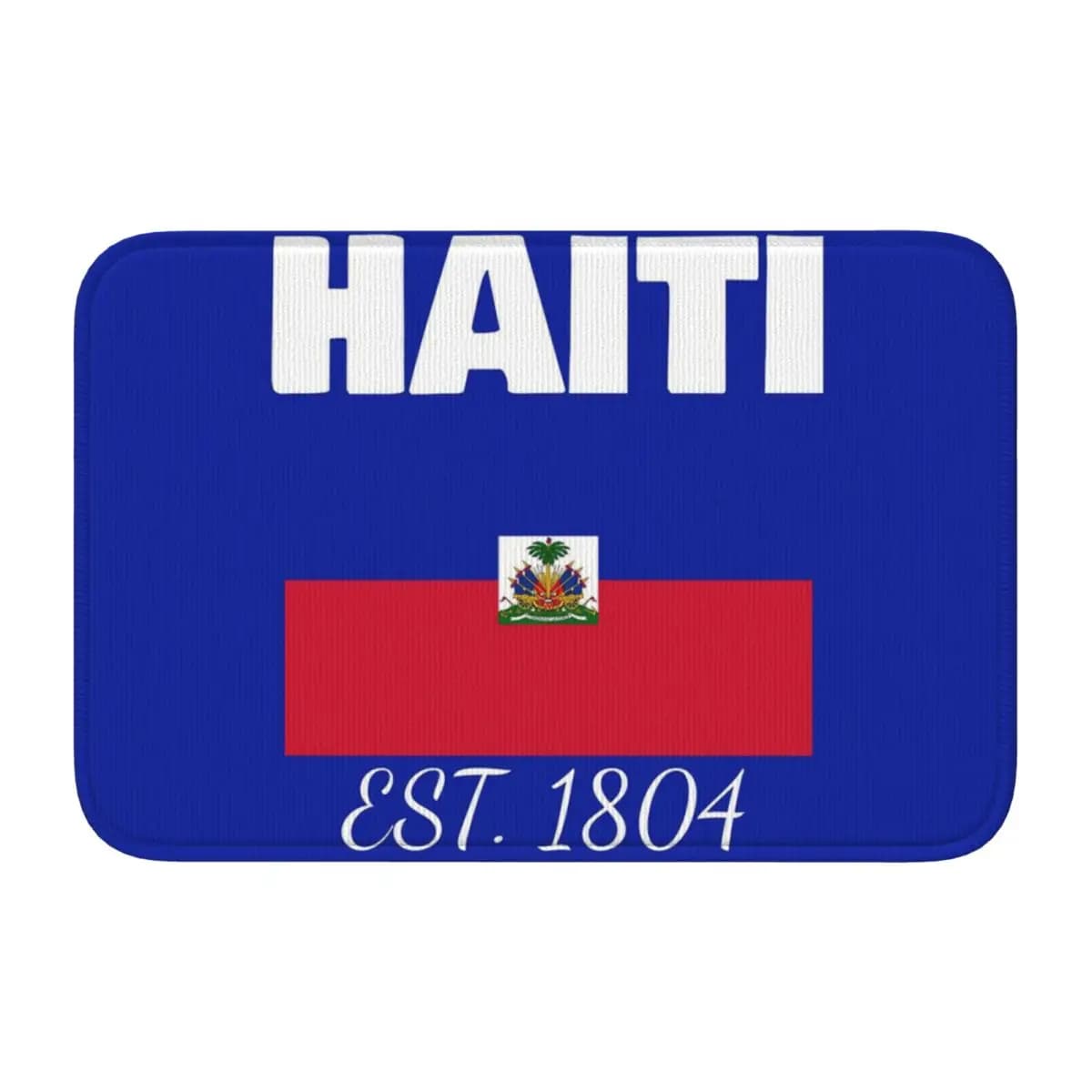 Tappetino Antiscivolo Haiti EST Independence con Bandiera Haitiana, per Ingresso Cucina, Casa, Bagno, Tappeto per Pavimento