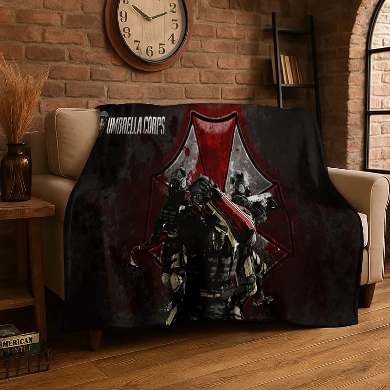 Coperta in Flanella 3D R-Resident Evil Leon, Morbida e Calda, per Camera da Letto, Soggiorno, Viaggi, Campeggio e Picnic