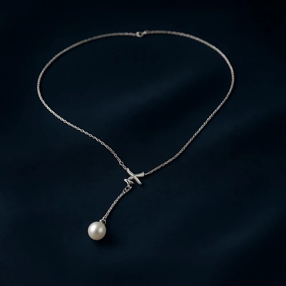 Delicata Collana Lunga a Y con Perle, Placcata in Oro 14K, Argento Sterling con Sfera di Cristallo Scintillante, Regalo di Gioielleria per Donne