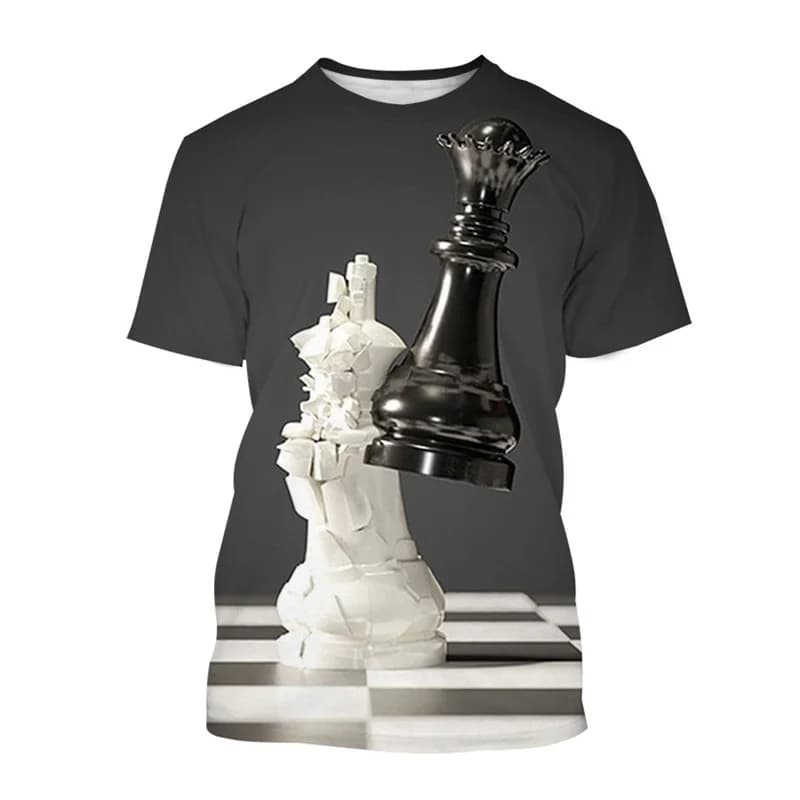 Nuovo In Stampa 3D Scacchi T Shirt Per Gli Uomini di Moda Casual Estate Strada T-shirt Girocollo Manica Corta Tees Top Abbigliamento Per Bambini