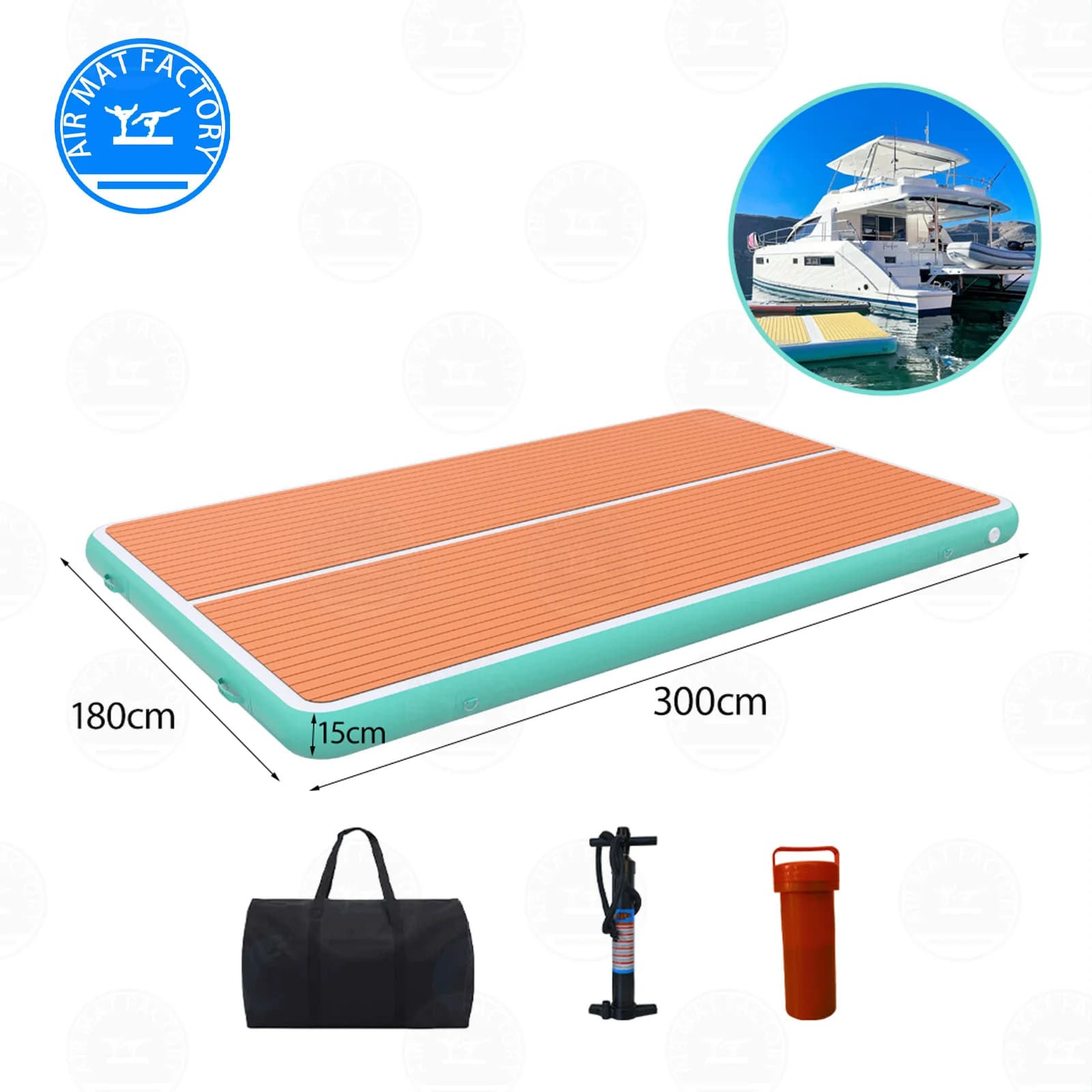 Inflatable Floating Raft for Water Sports Platform Inflatable Non-slip dock Folding Yoga Mats for Pools, Beaches, Oceanic Lakes