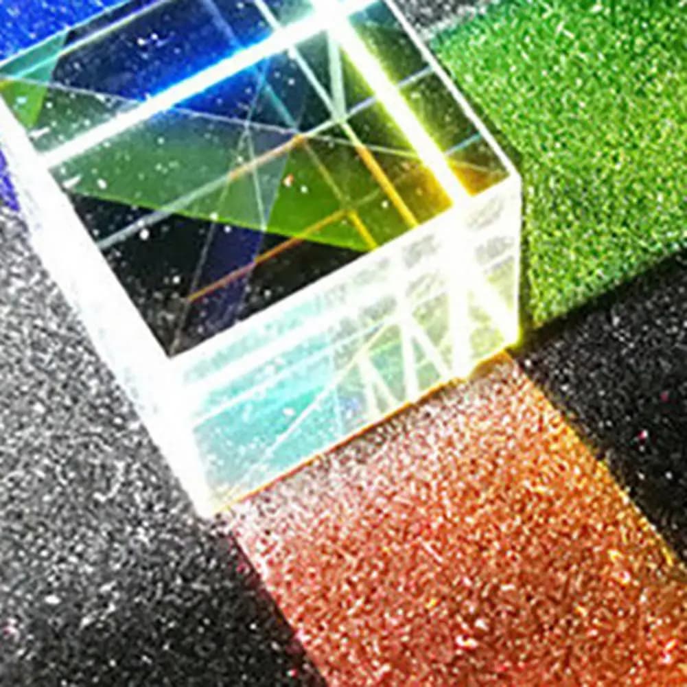 Fisica Vetro ottico X cubo Cubo dicroico Prisma RGB Combinatore Splitter Regalo educativo Classe Giocattolo educativo