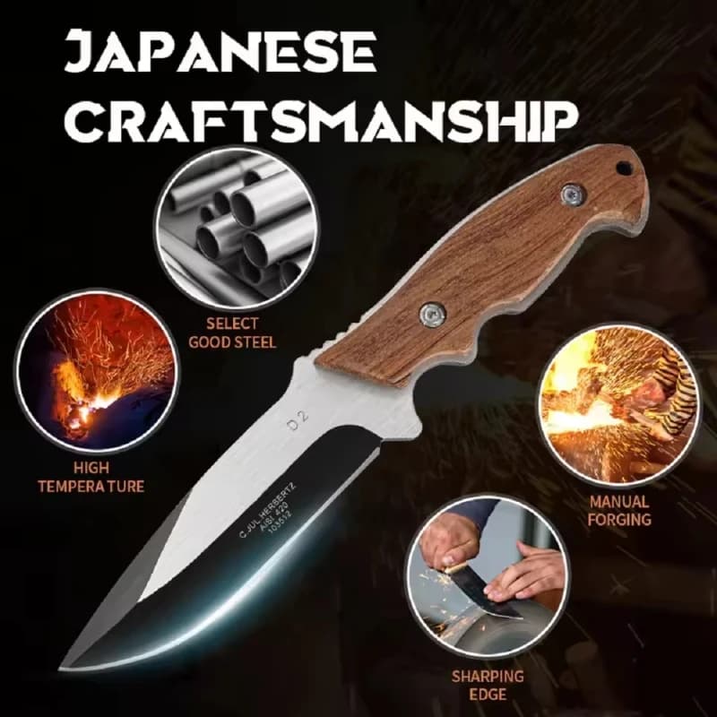 1PC Stainless Steel Kitchen Knife High Hardness cutting Camping knife for self-defense with fixed blade EDC Survival knife in wild nature