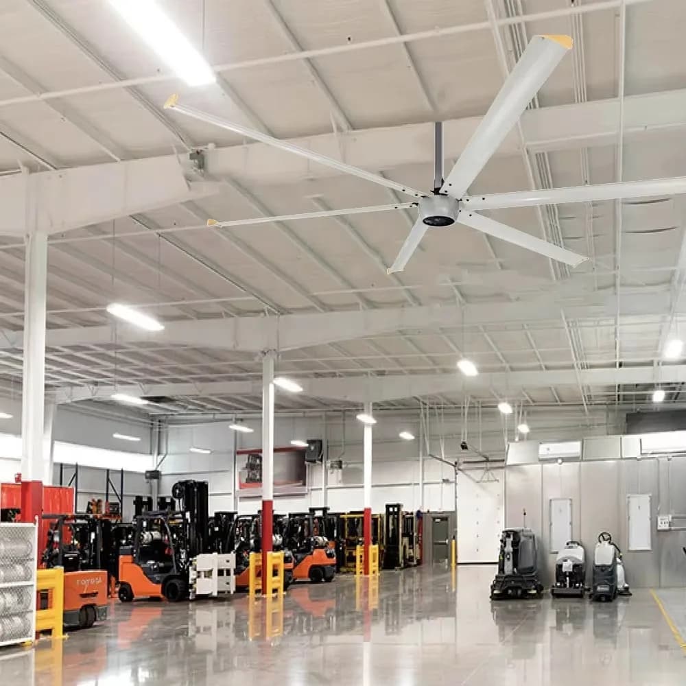Amthi Cheap 6.2m 20ft Low Noise Cooling Industrial Roof Axial Fan Large Ceiling Fan Ball Bearing Electric Motor