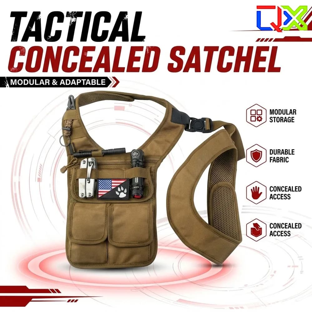 QX Tactical Concealed Satchel Underarm Shoulder Bag Concealed Carry EDC Tool Pouch for Men Outdoor