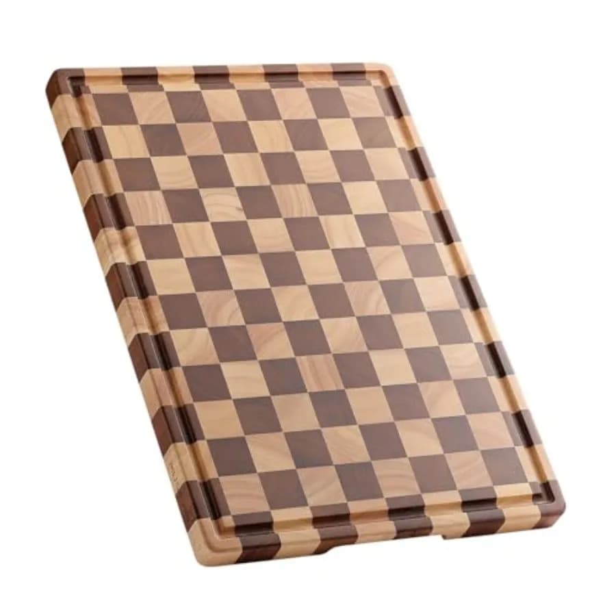 Tagliere in Legno di Acacia per Cucina con Scanalature e Manici, Grande Tagliere in Legno per Carne e Verdure