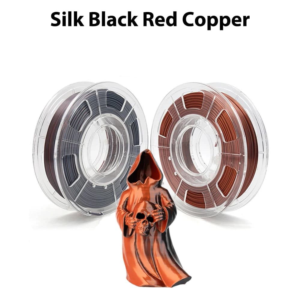 Filamento PLA Seta Nero Rosso Rame per Stampante 3D 250g 500g 1Kg 1.75mm Materiale per Stampa 3D Confezione Sottovuoto Individuale
