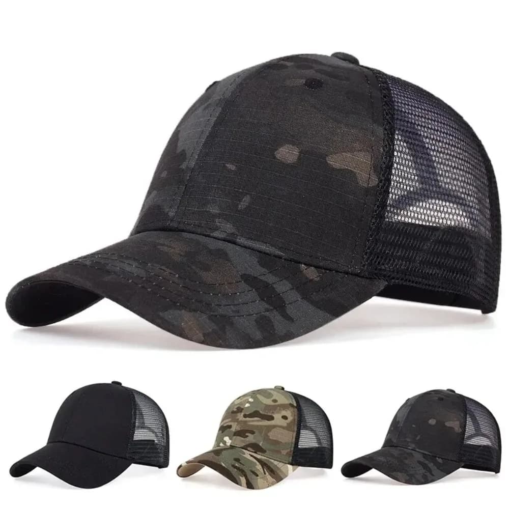 Fashion Baseball Net Caps Simple Baseball Hats Adjustable Visor Sunscreen Hats Outdoor Sports Fishing Camping