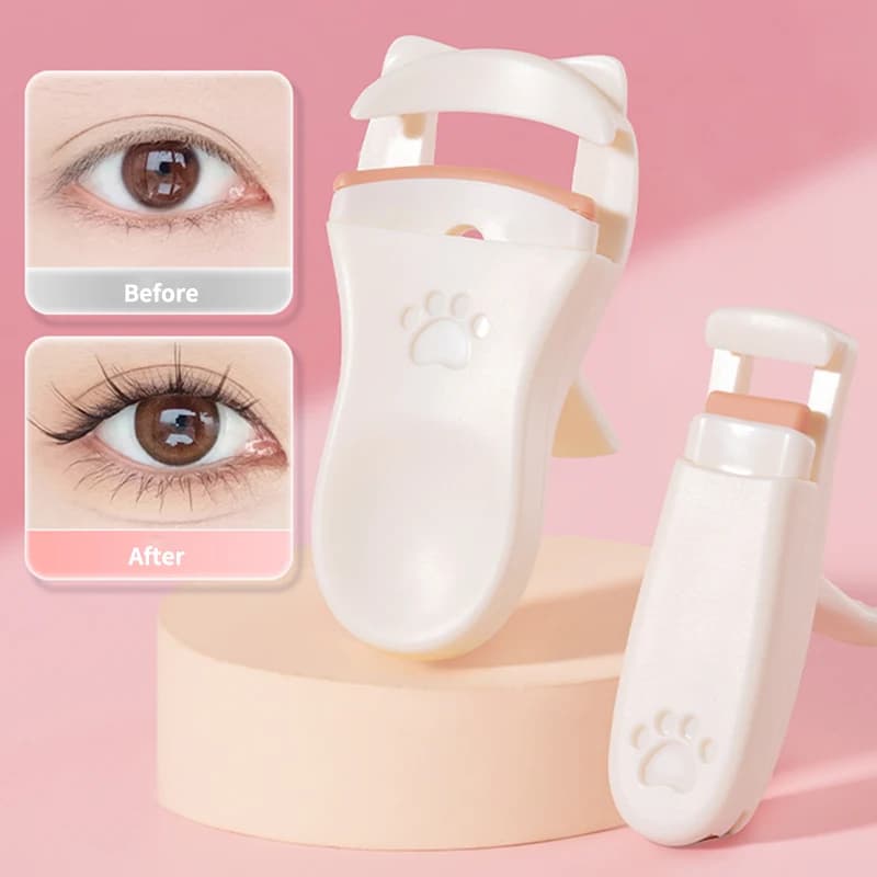 Eyelash Clips Cat claw clip 1 set of cute eyelash clip portable tool with precision eyelash clip with additional silicone bearing
