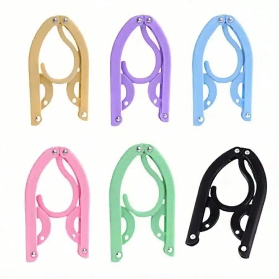 30 Pack Foldable Clothes Hangers For Travel - Portable No Slip Windproof Design PP Plastic Collapsible Hangers With Anti-Slip Grooves Space Saving For Shirts Jeans Socks Multi-Color