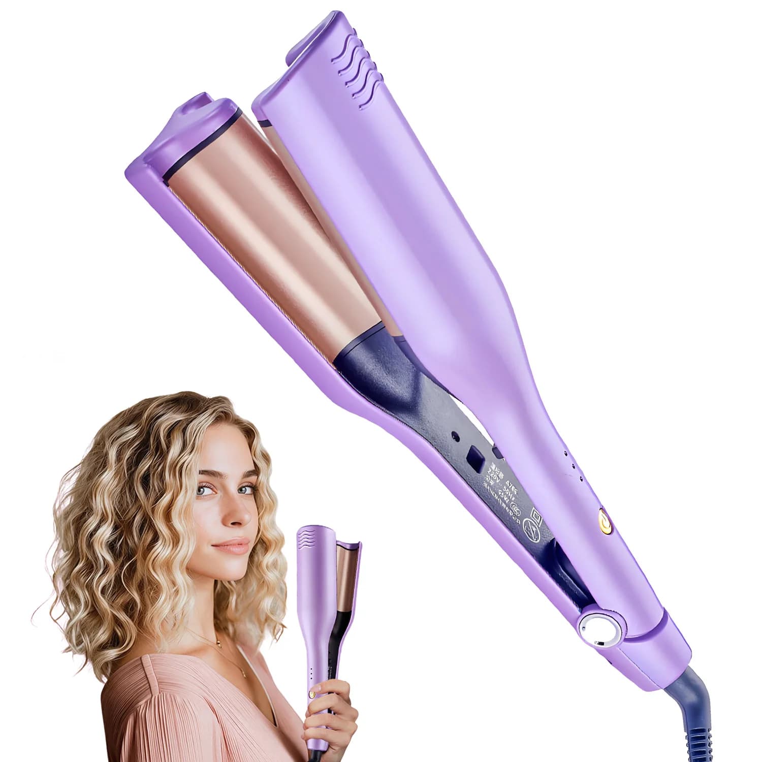 Ferro arricciacapelli a onde profonde aggiornato, strumento per lo styling dei capelli con 3 temperature regolabili, piastra arricciacapelli