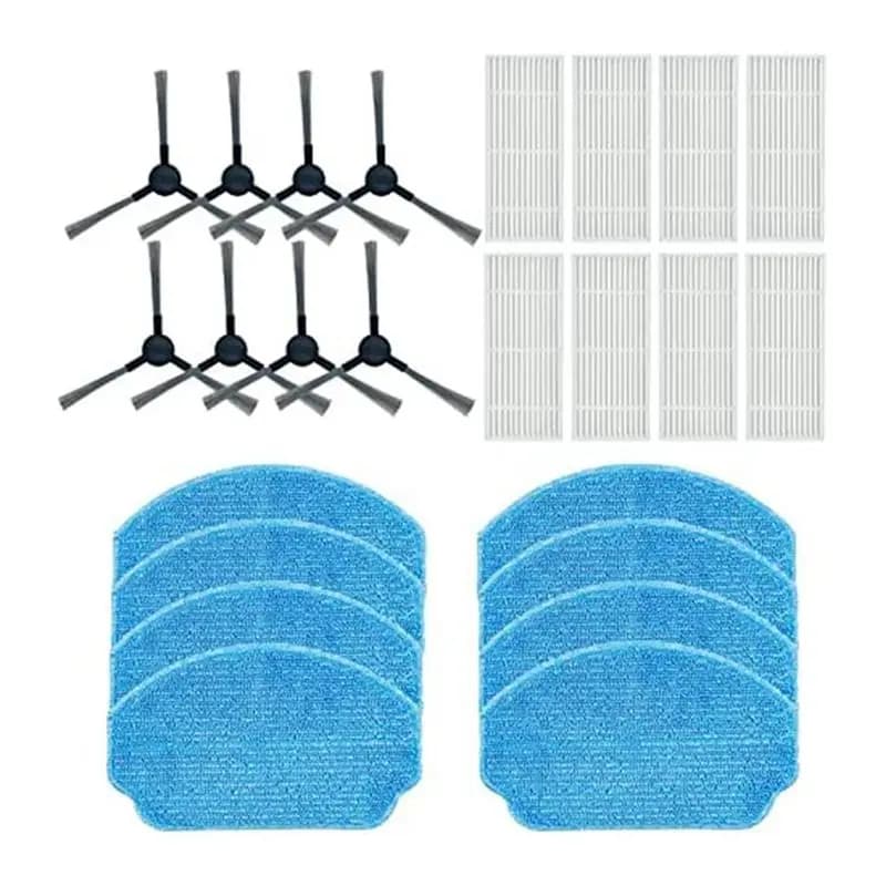 -[Retail TX] Spazzola Laterale, Filtro e Panno di Ricambio Compatibili con Robot Aspirapolvere MAMNV ZCWA Onson BR150/BR151