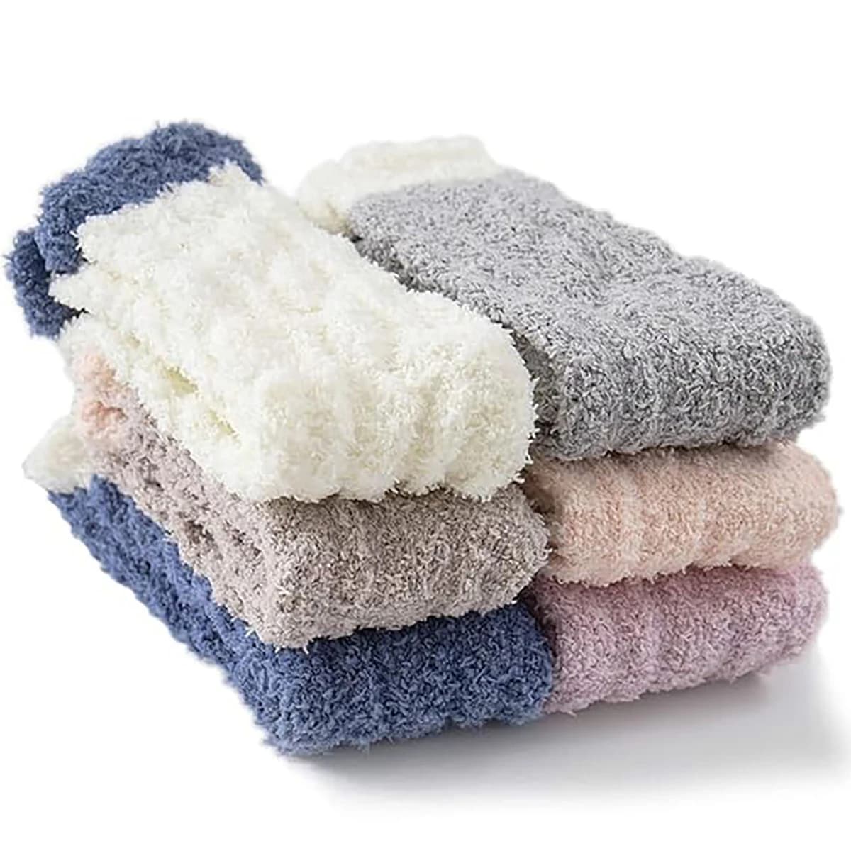 6/12 pairs of socks fuzzy soft and cozy slippers soft warm winter socks in plush christmas stockings gifts for women