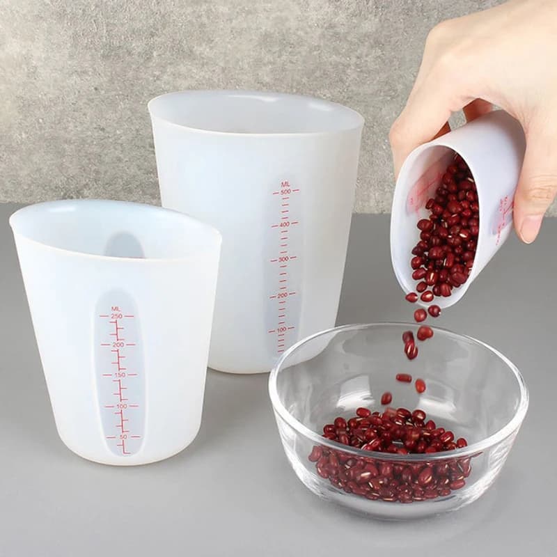 125/250/500ml Strumenti per misurini in silicone con scala Strumenti per tazze di miscelazione per colla in resina epossidica per gesso fai da te per la creazione di gioielli