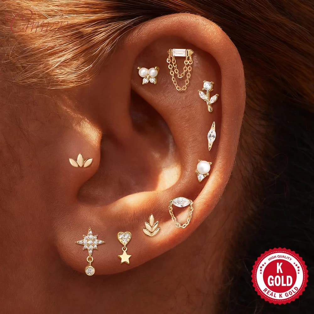 Orecchini Pendenti CANNER in Oro Massiccio 14K con Catena a Stella e Nappa, da Donna, Delicati, Lussuosi, con Farfalla e Opale, Regalo di San Valentino