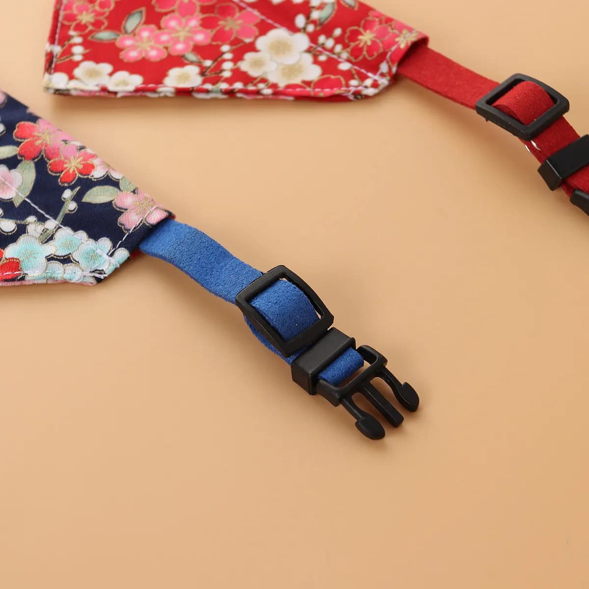 2Pcs Pet Drool Bandana Adjustable Triangle Dog Scarf Collar Summer Cooling Bandana for Dogs Flower Pattern Size L