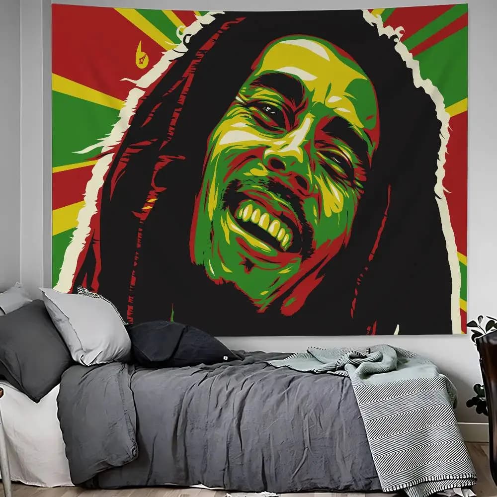 Bob Marley Reggae Music Cartoon Tapestry Art Science Fiction Room Home Decor Wall Hanging Sheets