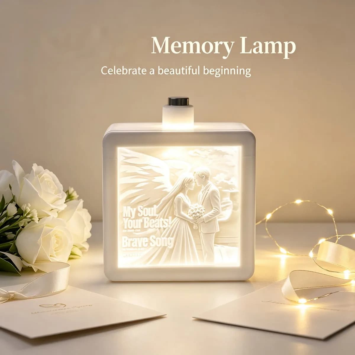Personalized 3D Printed Custom Photo Relief Engraved LED Night Light,Wedding Anniversary Keepsake Gift,Tabletop Home Decor