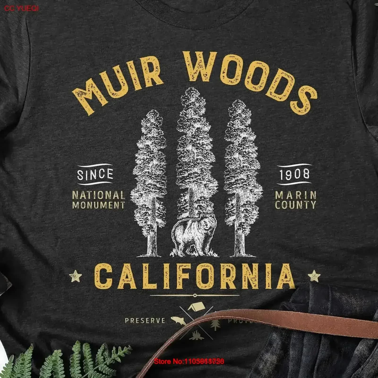 Muir Woods National MonumenT T Shirt Park s Redwood California Redwoods vintage Washed Top For Everyday Wear Breathable Casual