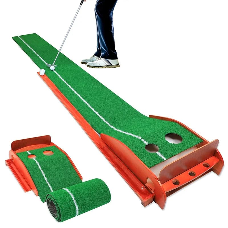 Simulatore Automatico di Golf Indoor per Allenamento, Tappetino da Putting per Ufficio e Esercizi di Putting, Tappetino per Allenamento di Putt e Esercizi per la Schiena