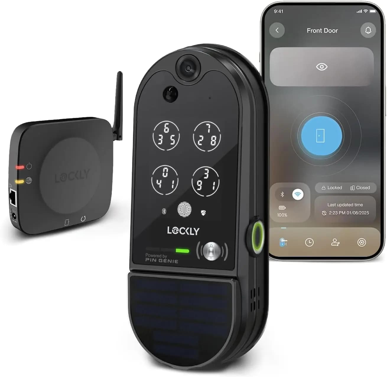 Serratura Intelligente con Videocamera Wi-Fi per Porta d'Ingresso, Tastierino, Impronta Digitale, Sensore di Movimento, Controllo Remoto via App, Comunicazione Bidirezionale
