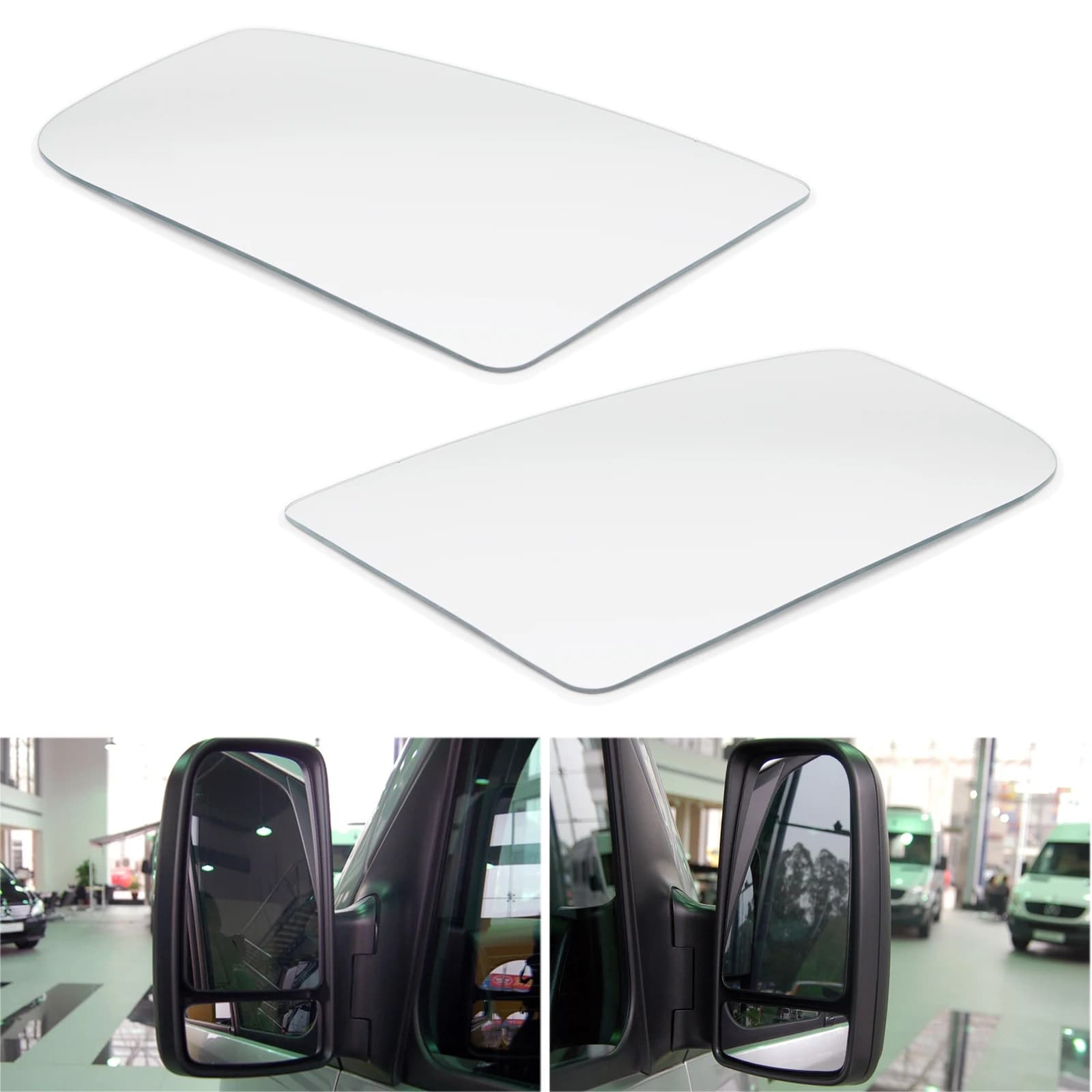 Per Mercedes-Benz Sprinter 2006-2018 VW Crafter 2006-2017 sinistra destra ala laterale specchietto retrovisore in vetro su ampio angolo convesso