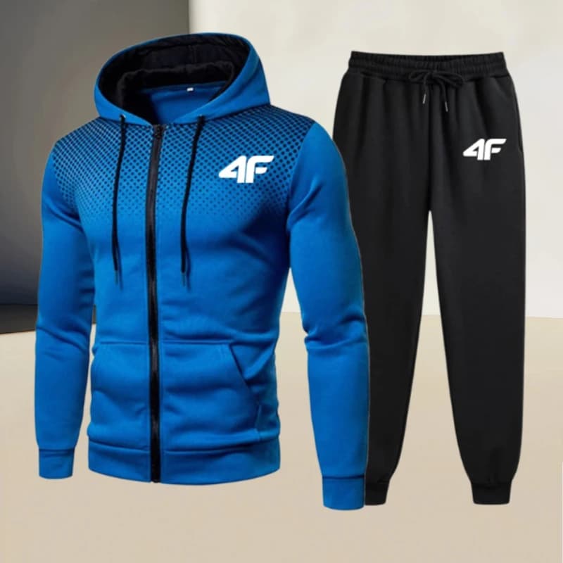 Offerta Speciale a Tempo Limitato 2026 - Felpa con Cappuccio e Zip da Uomo, Pantaloni da Jogging Neri, Abbigliamento Sportivo Casual per Autunno/Inverno