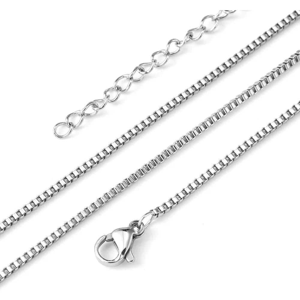 5Pcs Venetian Chain Necklaces Non-Tarnish 316 Surgical Stainless Steel Necklaces with Lobster Claw Clasp for Women Man Festival