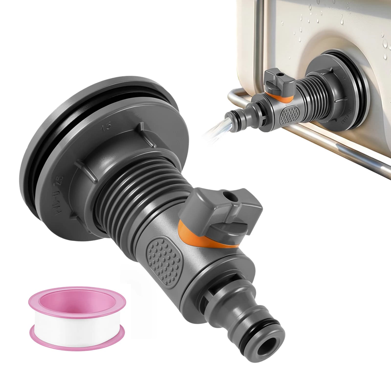 IBC Tank Adapter For Water Tank Garden Hose Connector Leak Proof PVC Water Tank Fitting Rain Barrel Irrigation Quick Connect